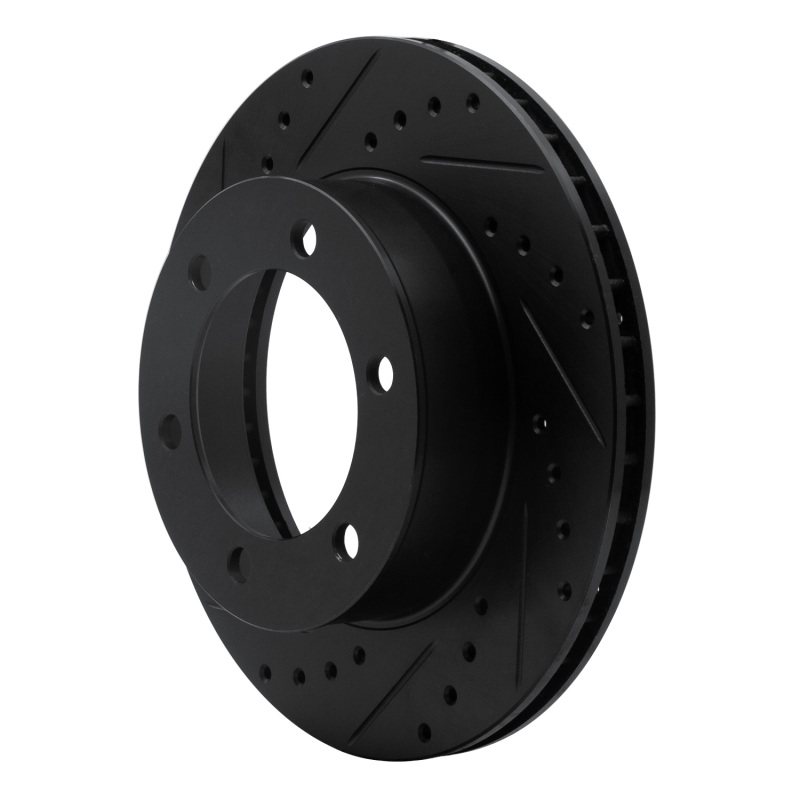 Toyota Tacoma Brake Rotor (1) - Front Left - R1 Concepts - Drilled & Slotted - Black - `95-`04